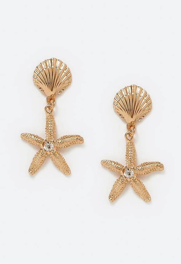 Ariel Shell And Starfish Drop Earrings - Image 2