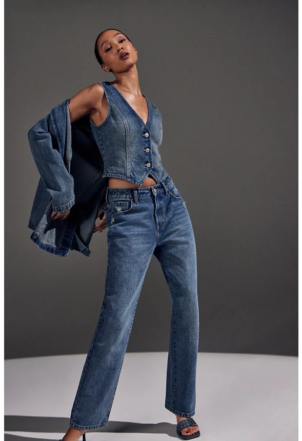 Ash Mid Rise Wide Leg Slouch Boyfriend Jeans - Image 7