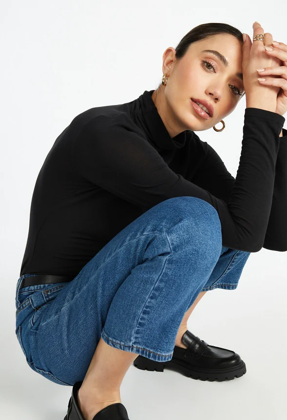 Asher Mid Rise Comfort Ankle Straight Jeans - Image 3
