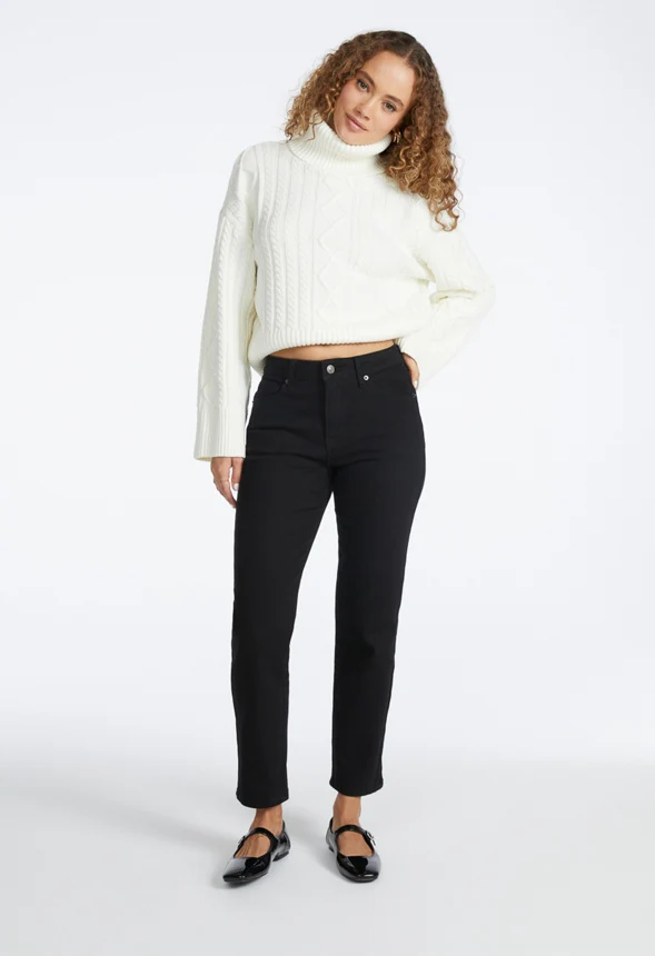 Asher Mid Rise Comfort Ankle Straight Jean - Image 3