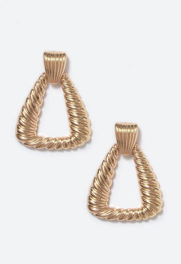 Astrid Textured Door Knocker Earrings - Image 2