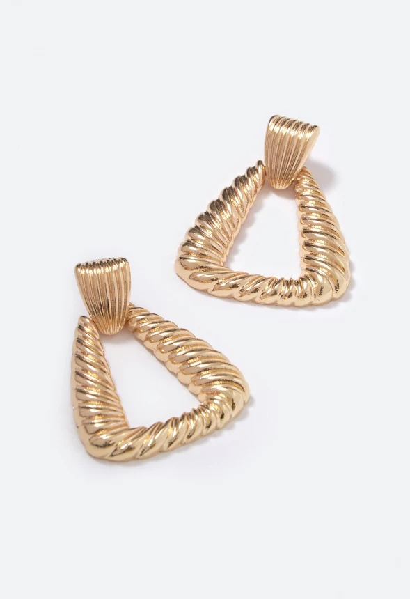 Astrid Textured Door Knocker Earrings - Image 3
