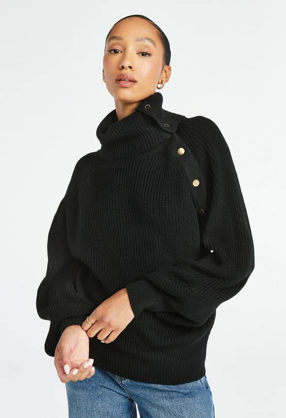 Asymmetrical Foldover Sweater - Image 3