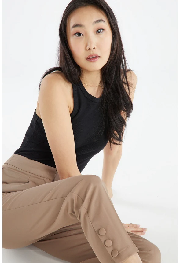 Audrey Buttoned Down Hem Trousers - Image 4