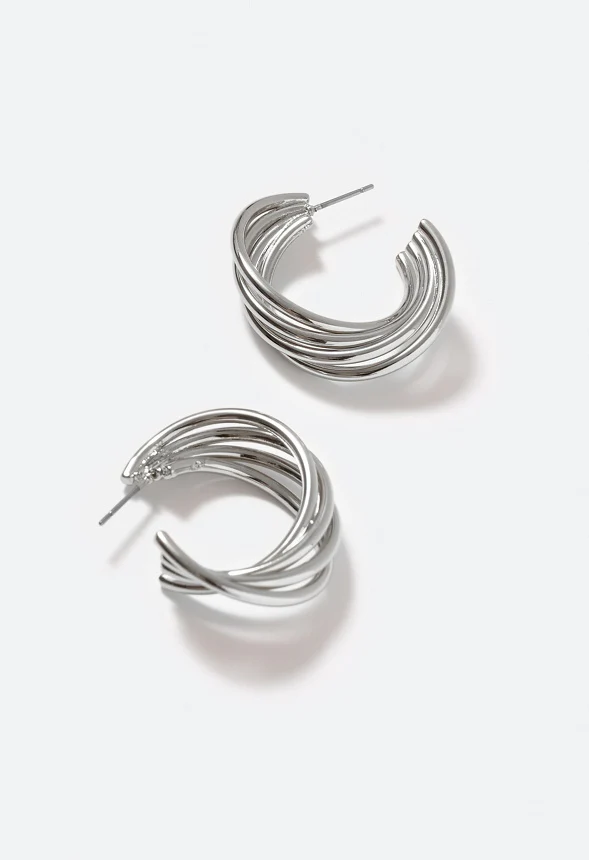 Azaria Smooth Twist Hoop Earrings - Image 3