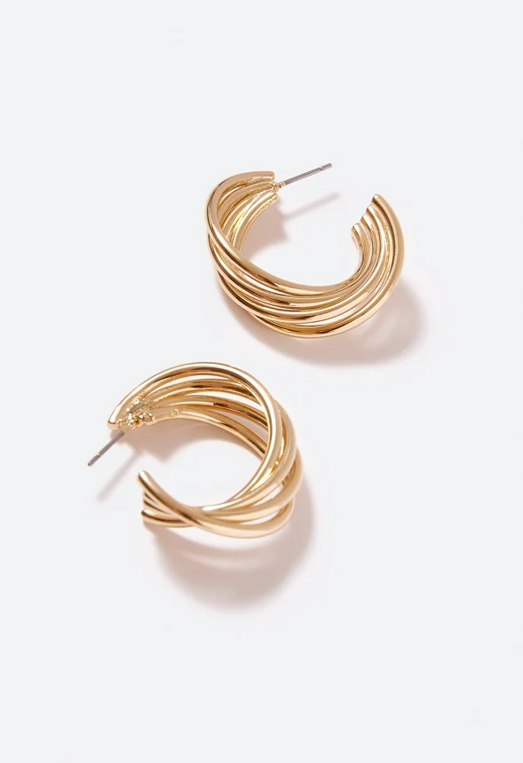 Azaria Smooth Twist Hoop Earrings - Image 2