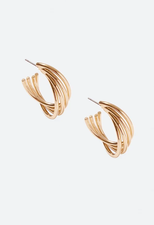 Azaria Smooth Twist Hoop Earrings - Image 3