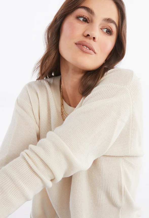 Back Slit Knit Pullover Sweater - Image 3