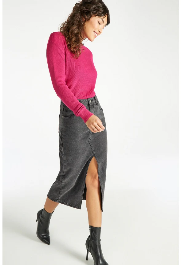 Back Slit Knit Pullover Sweater - Image 4