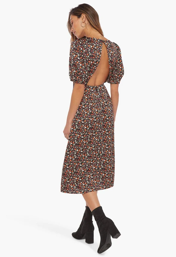 Balloon Sleeve Midi Dress - Image 3