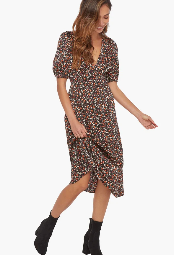Balloon Sleeve Midi Dress - Image 5