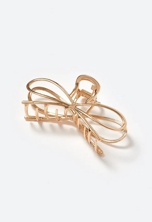Bea Metal Ribbon Bow Hair Claw - Image 2