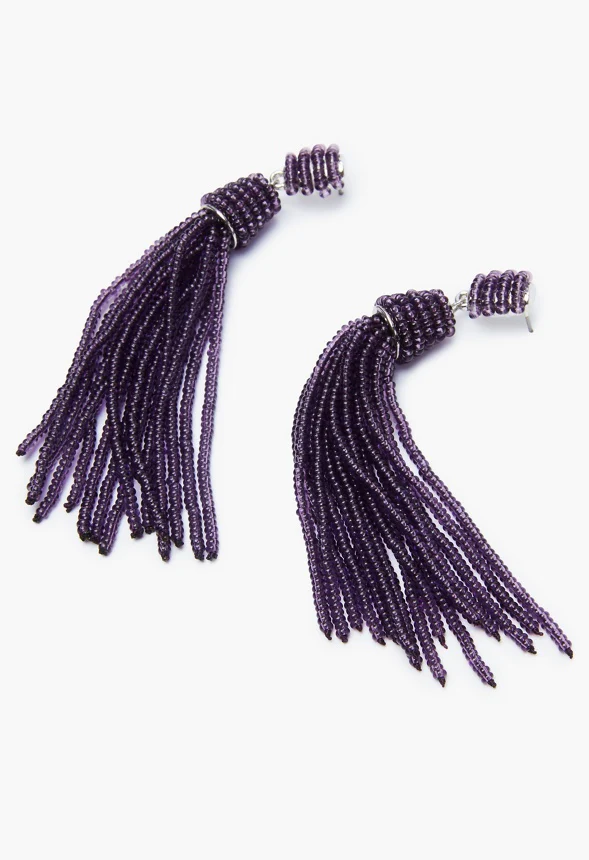 Beaded Fringe Earrings - Image 2