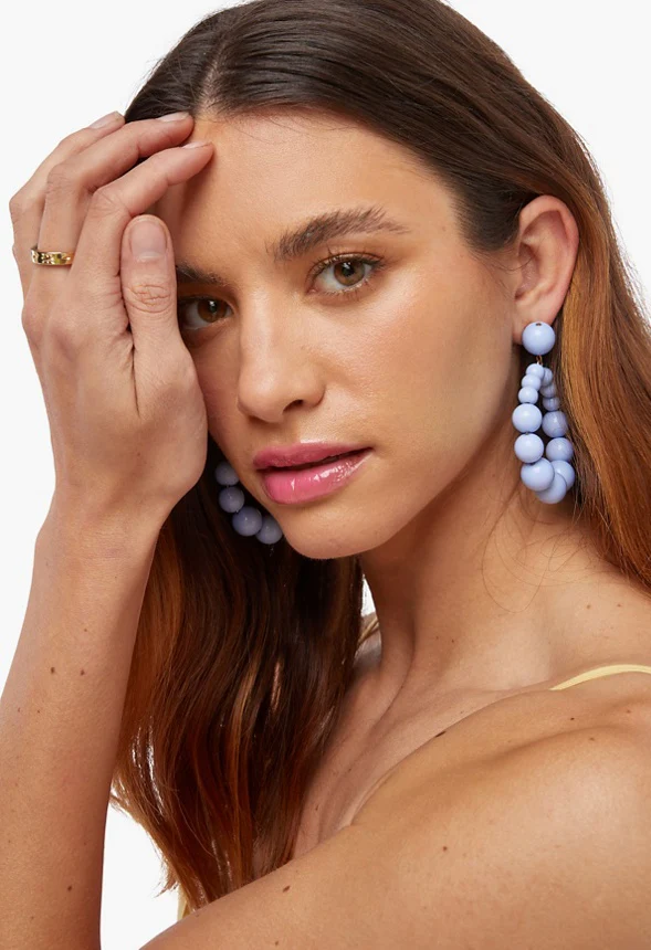 Beaded Loop Stud Earrings - Image 4