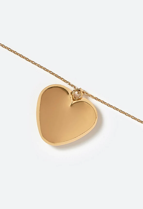 Bebe Smooth Domed Heart Pendant On Fine Chain Necklace - Image 3