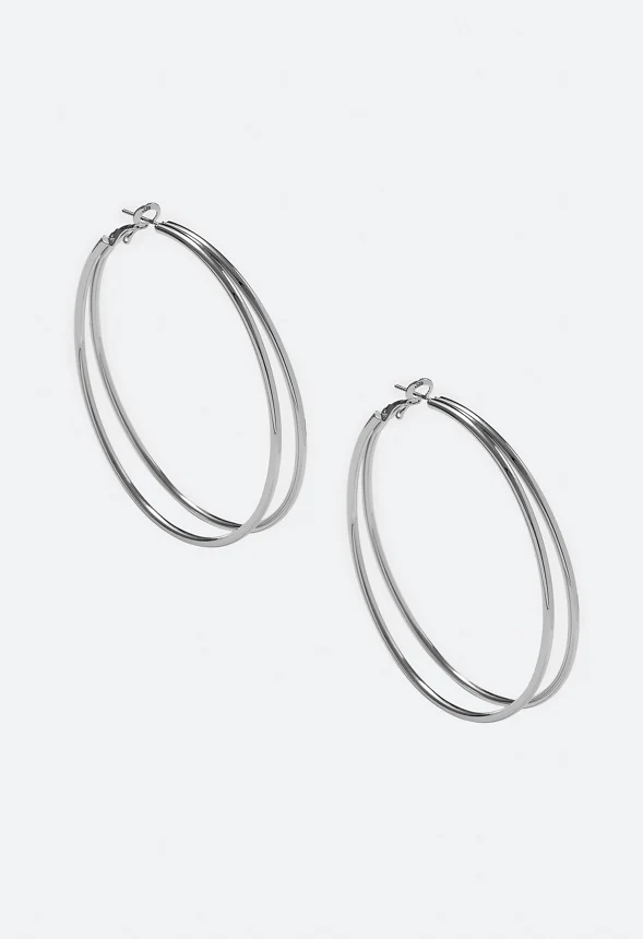 Belen Fine Double Hoop Earrings - Image 2