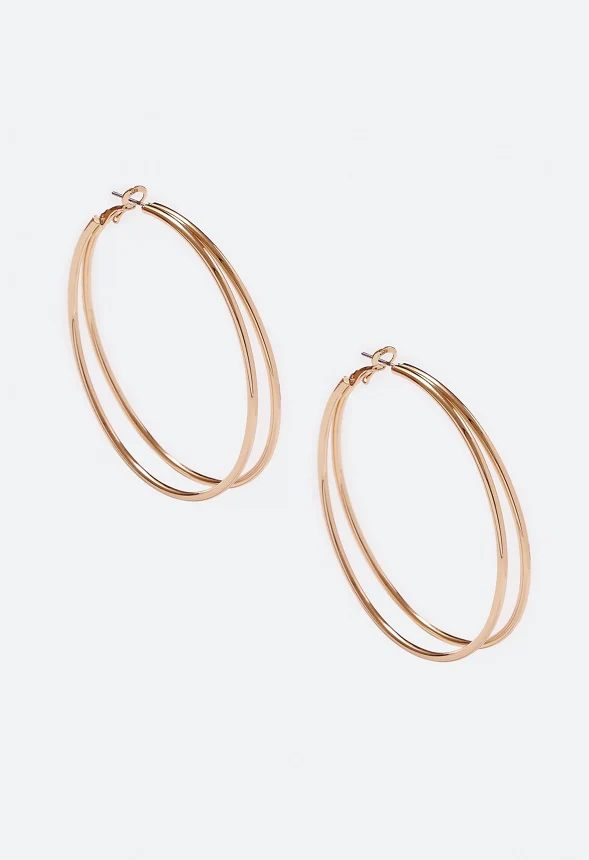 Belen Fine Double Hoop Earrings - Image 2