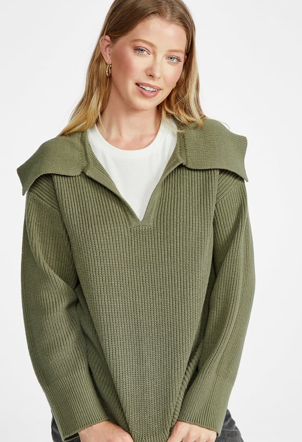 Bell Collar Long Sleeve Sweater - Image 3