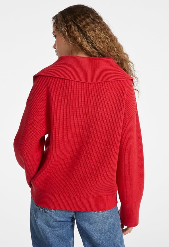 Bell Collar Long Sleeve Sweater - Image 2