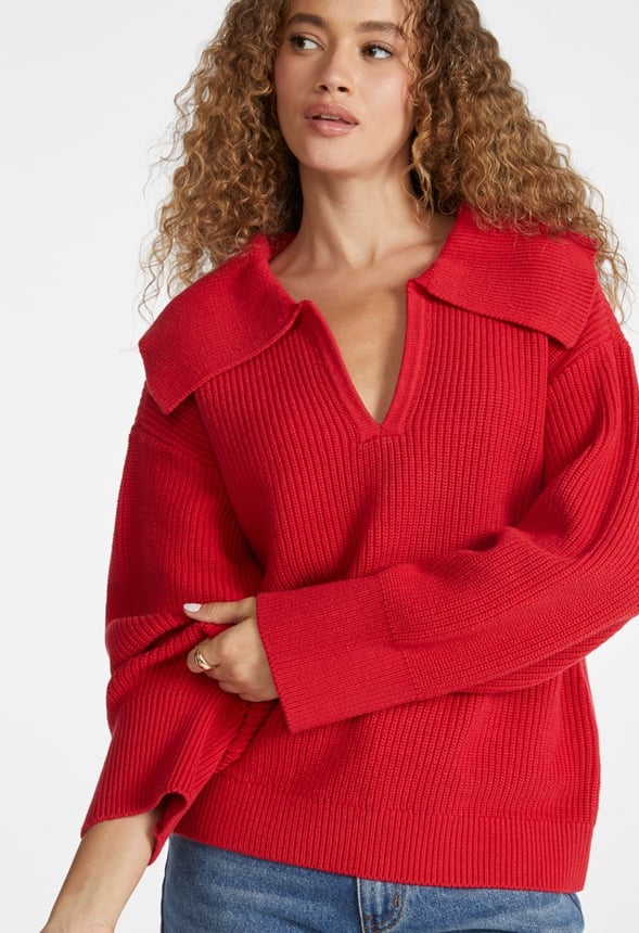 Bell Collar Long Sleeve Sweater - Image 4