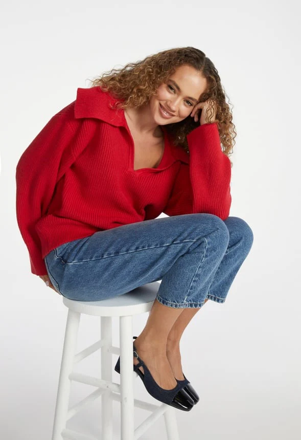 Bell Collar Long Sleeve Sweater - Image 5