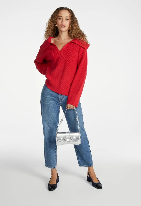 Bell Collar Long Sleeve Sweater - Image 6