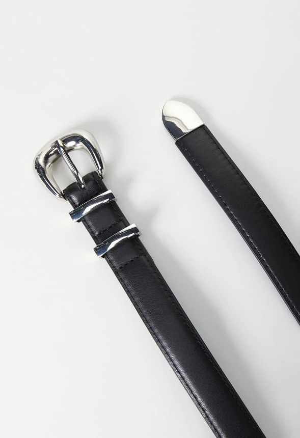 Belt With Metal Buckle And Tip - Image 3