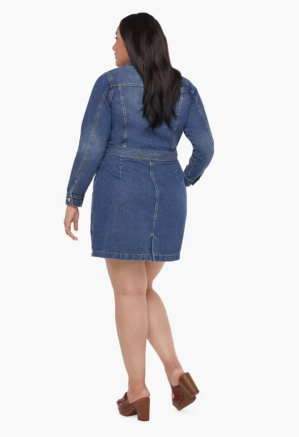 Belted Denim Dress - Image 3