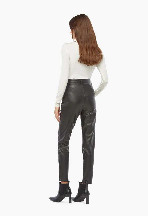 Belted Faux Leather Pants - Image 3