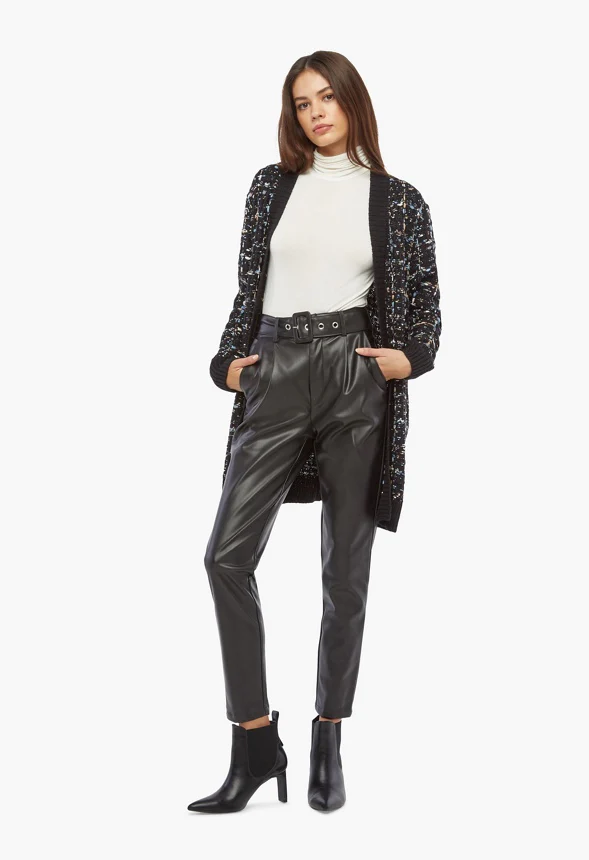 Belted Faux Leather Pants - Image 5