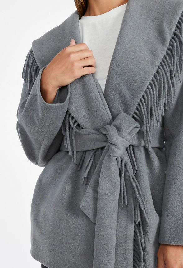 Belted Fringe Coat - Image 3