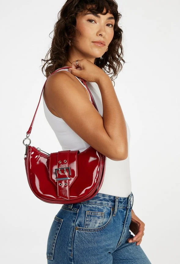 Belted Half Moon Shoulder Bag - Image 2