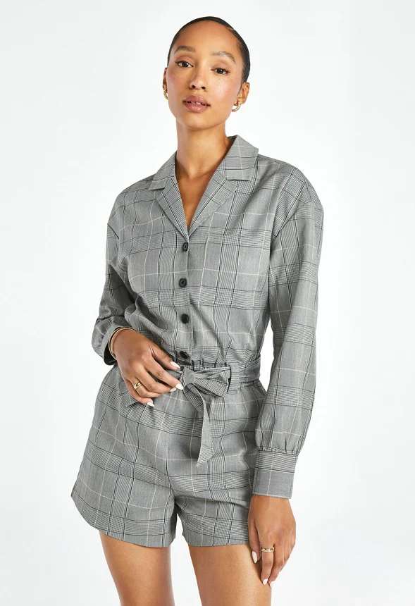 Belted Menswear Playsuit