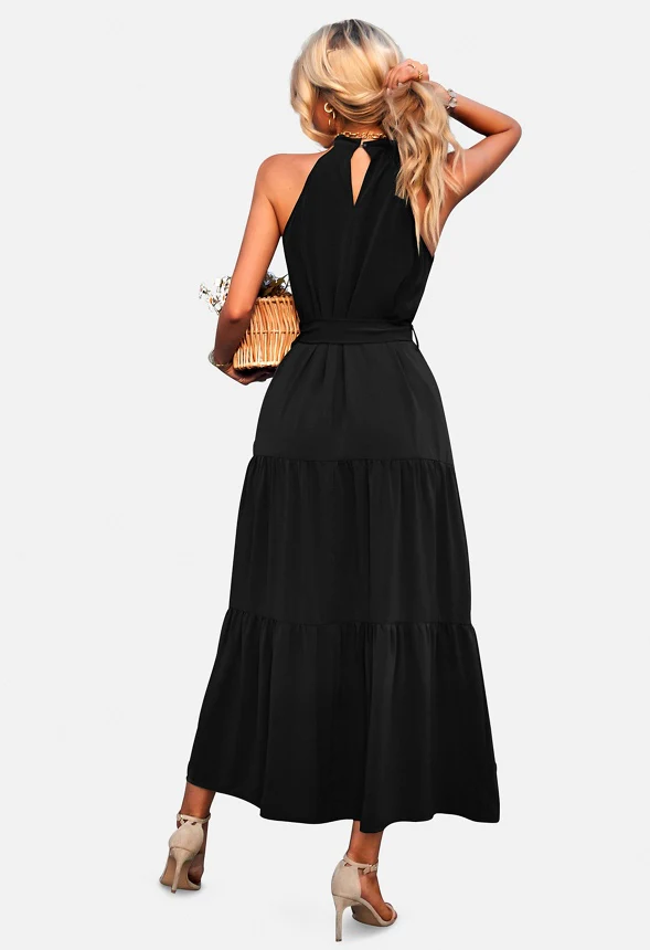 Belted Ruffle Maxi Sun Dress - Image 3