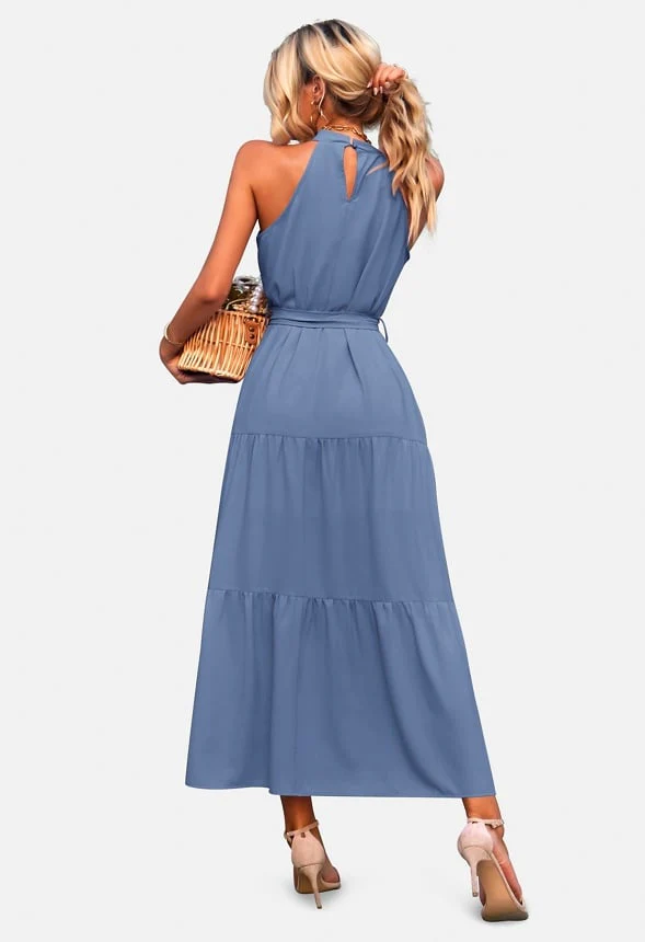 Belted Ruffle Maxi Sun Dress - Image 3