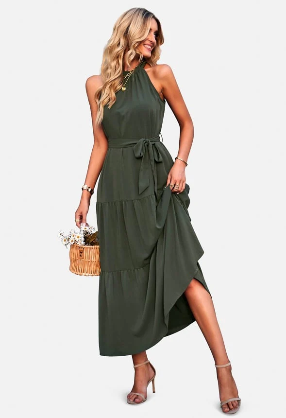 Belted Ruffle Maxi Sun Dress - Image 2