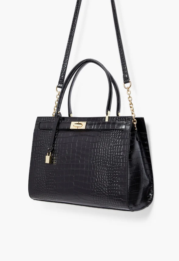 Belted Satchel with Padlock - Image 4
