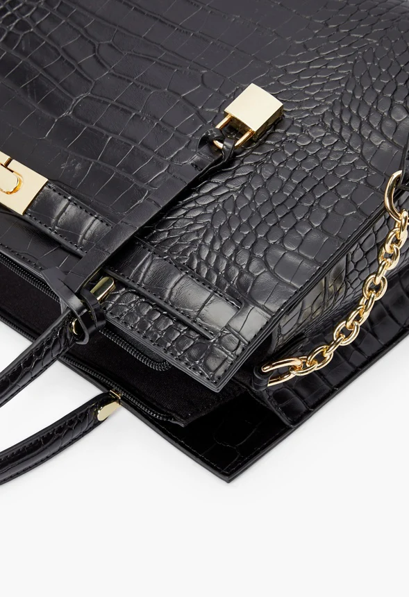 Belted Satchel with Padlock - Image 5