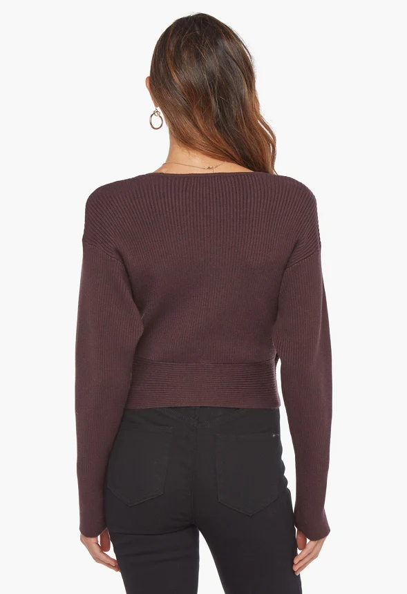 Belted Wrap Sweater - Image 2