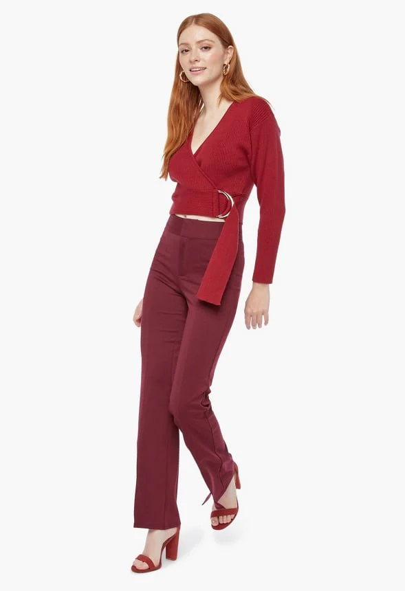 Belted Wrap Sweater - Image 3