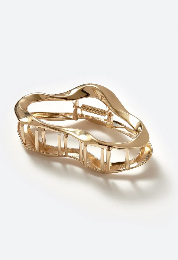 Beth Bold Irregular Cut Out Shape Metal Hair Claw - Image 3