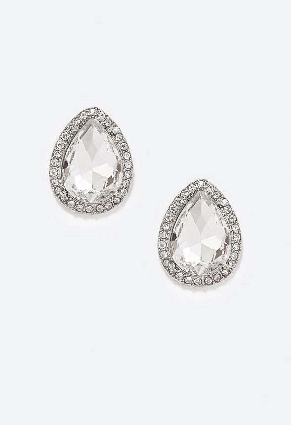 Bianca Glass Teardrop Stud Earrings - Image 2