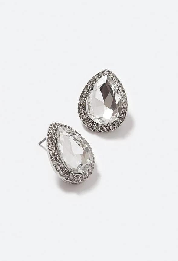 Bianca Glass Teardrop Stud Earrings - Image 3