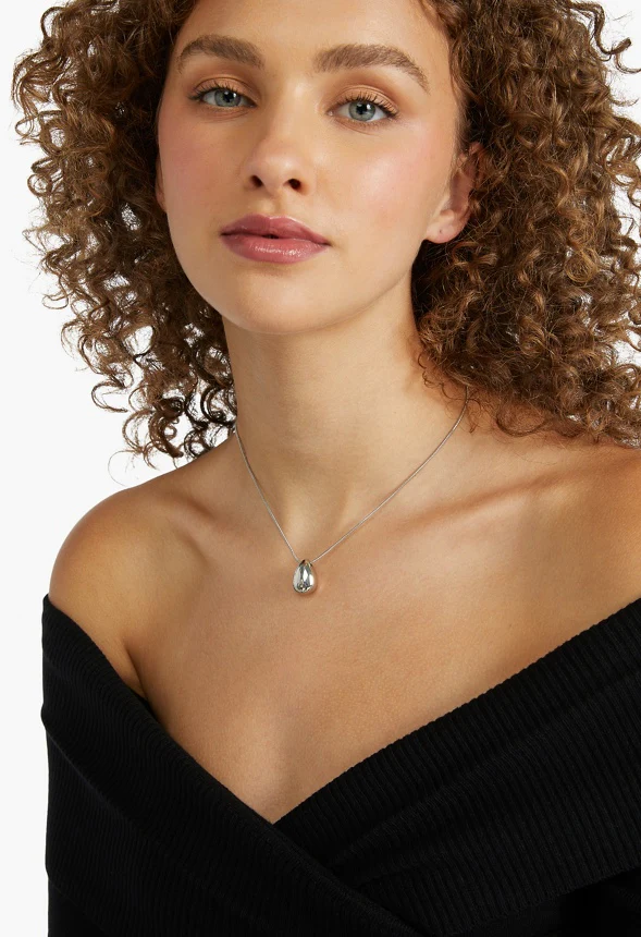 Blake Molten Teardrop Necklace - Image 2