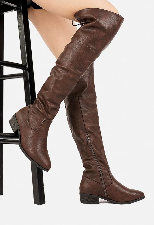 Block Heel Over The Knee High Boot - Image 2