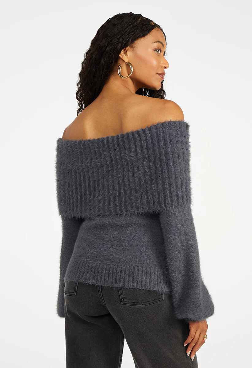 Blouson Off The Shoulder Sweater - Image 2
