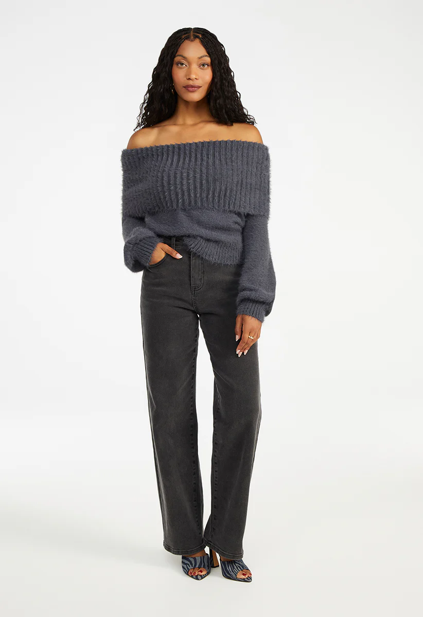 Blouson Off The Shoulder Sweater - Image 3