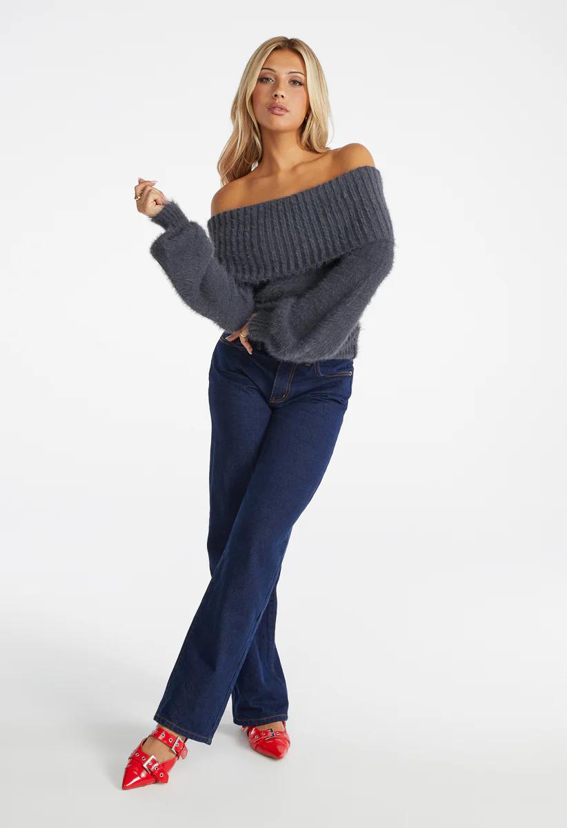 Blouson Off The Shoulder Sweater - Image 4