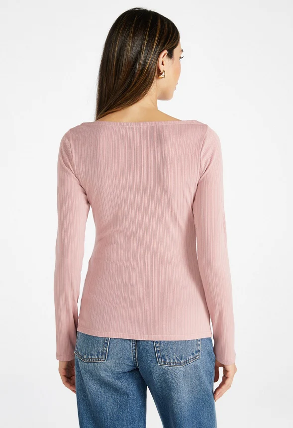 Boat Neck Rib Top - Image 2