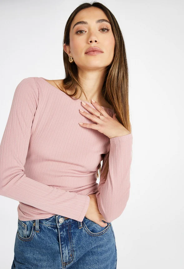 Boat Neck Rib Top - Image 4